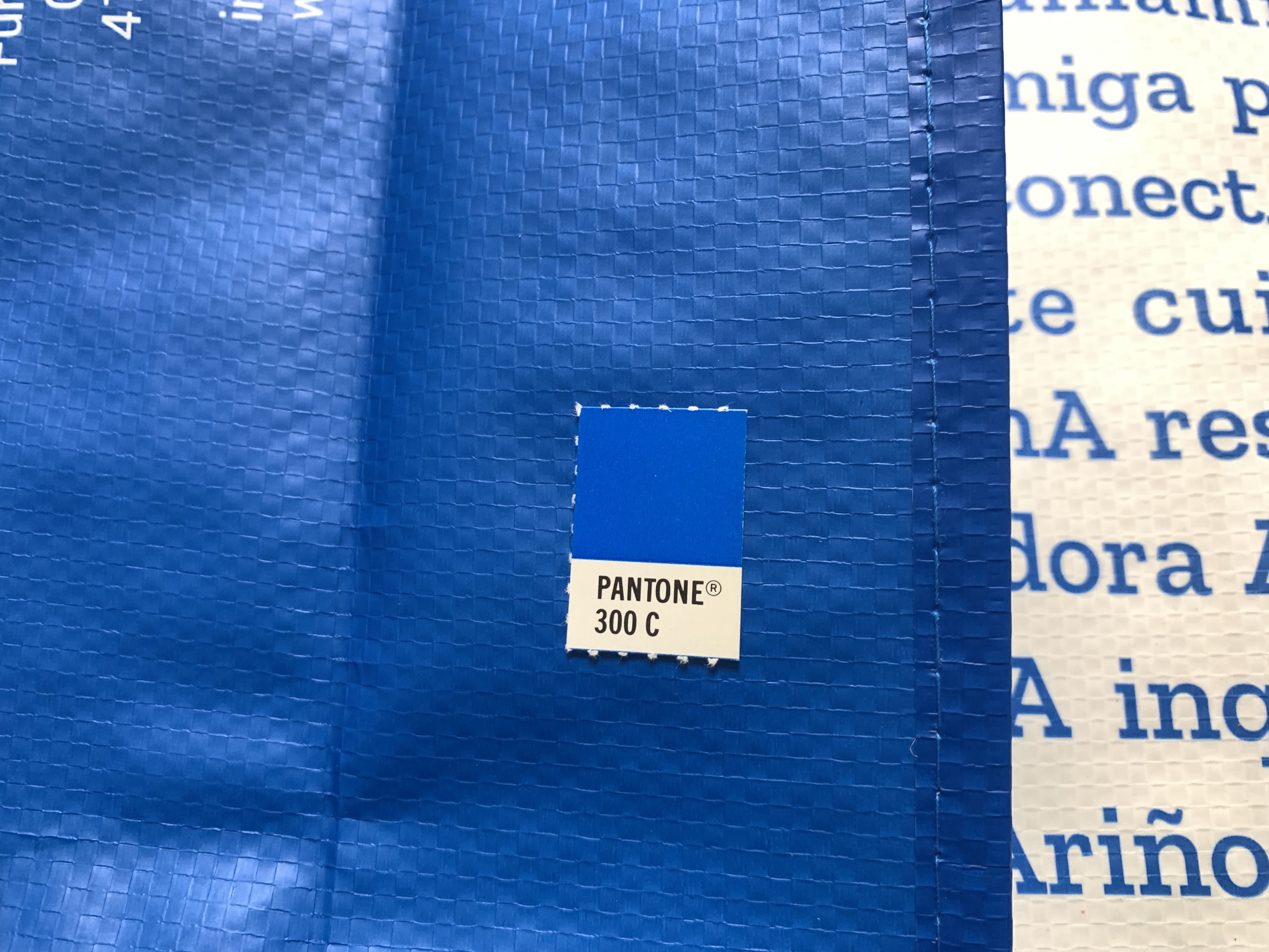 Bolsa de rafia tresculturas color pantone azul 300c