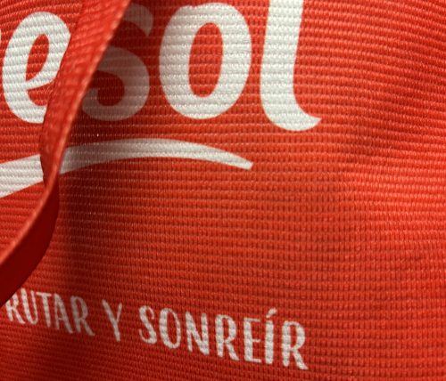 detalle sublimacion sobre bolsa rpet