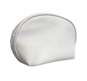 Neceser de polipiel color blanco y forma de medialuna