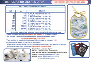 Coste de serigrafía